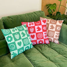 Load image into Gallery viewer, BROWN CHECKERED CUSHION COVER
