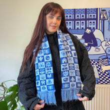 Load image into Gallery viewer, BLUE CHECKERED SCARF
