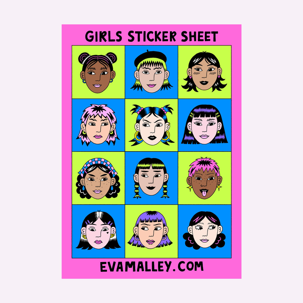 GIRLS STICKER SHEET (A5)