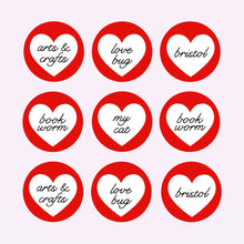 Load image into Gallery viewer, HEART BADGES
