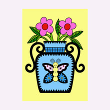Load image into Gallery viewer, YELLOW BUTTERFLY VASE CARD
