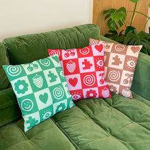 Load image into Gallery viewer, BROWN CHECKERED CUSHION COVER
